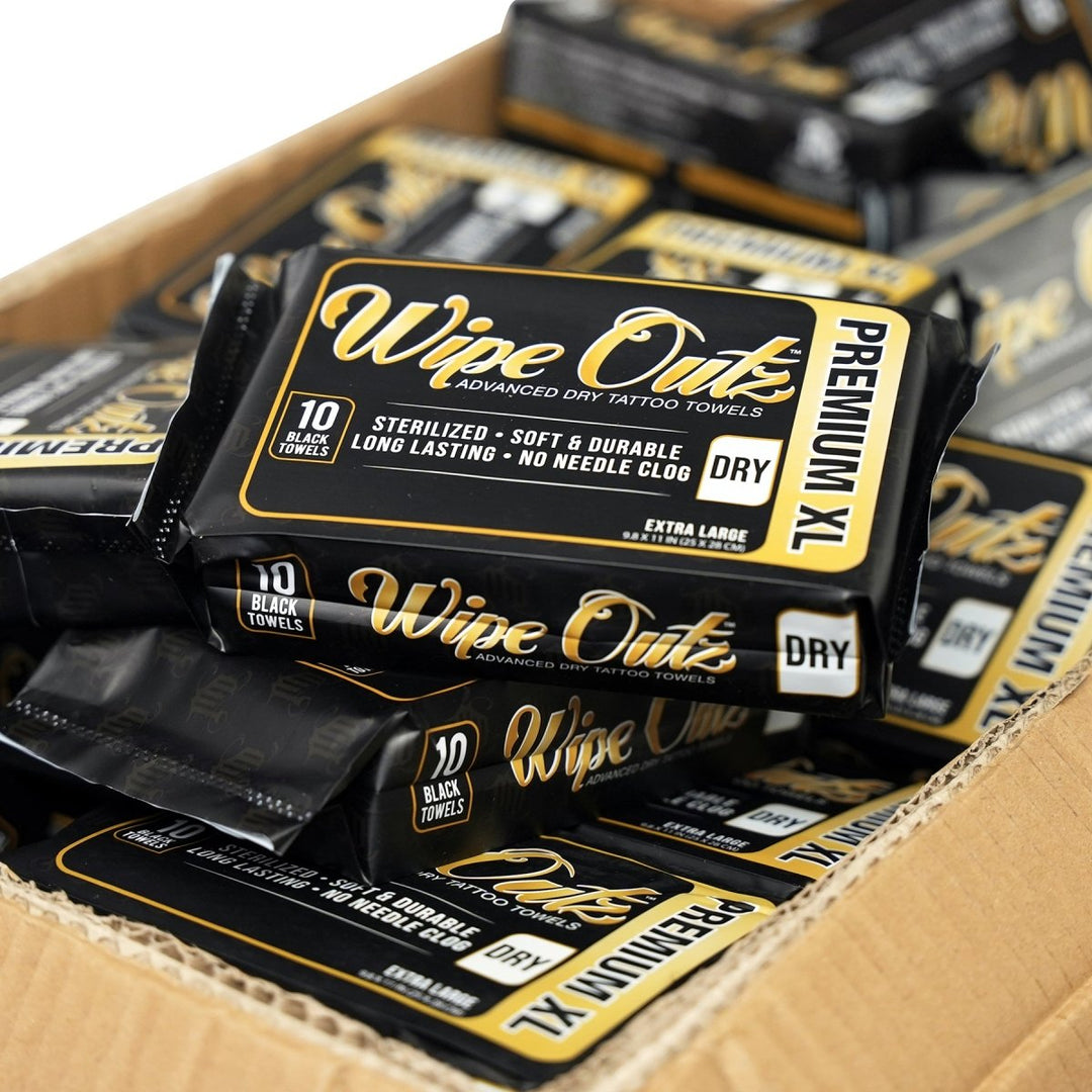 NEW Wipe Outz X Large Black Tattoo Towels (10 Count) – MD Wipe Outz