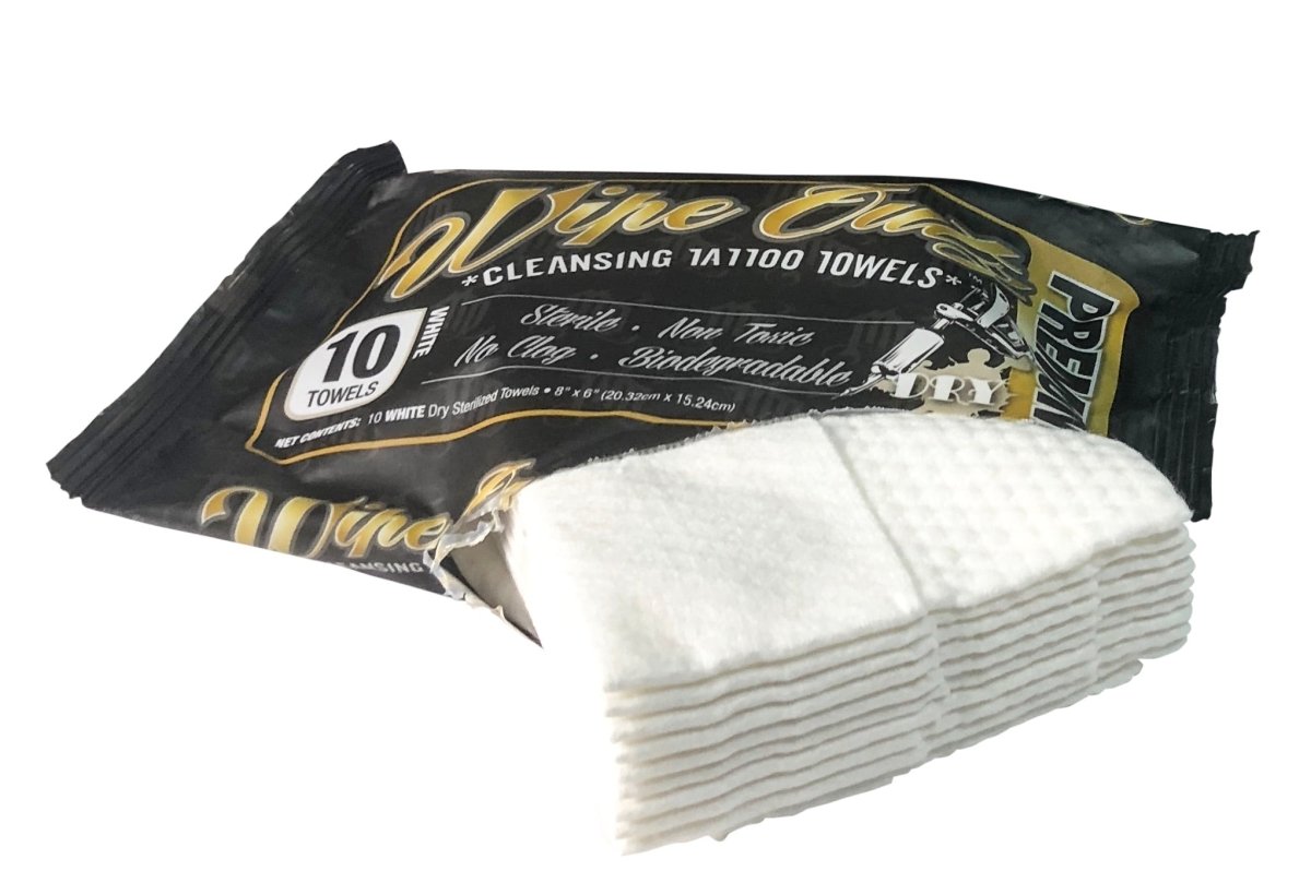 Wipe Outz Premium Tattoo Towels- Dry-WHITE (48 Packs x $2.75) - MD Wipe Outz