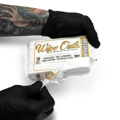 Wipe Outz Premium XL Tattoo Towels (dry white 10ct) PREORDER - MD Wipe Outz